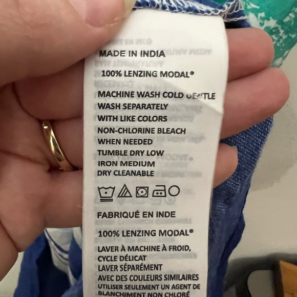 Prana Blue White Maxi Dress Halter Summer Floral Stripes Neckline Size M - Picture 8 of 13